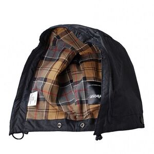 Barbour Waxed Cotton Navy Snap-on Hood